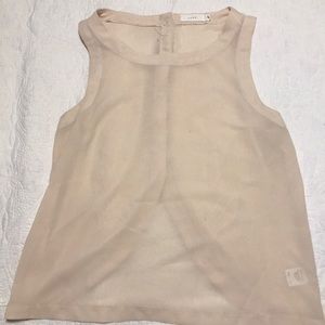 Lush cream tank with button open back detail